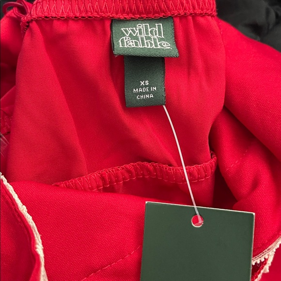 Women's Lace Trim Mini Slip Holiday Dress - Wild Fable™ Red XS - Picture 2 of 3